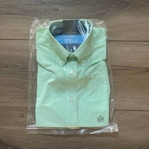 Stafford Oxford Coolmax Long Sleeve Dress Shirt Men’s S Green Front Pocket NEW